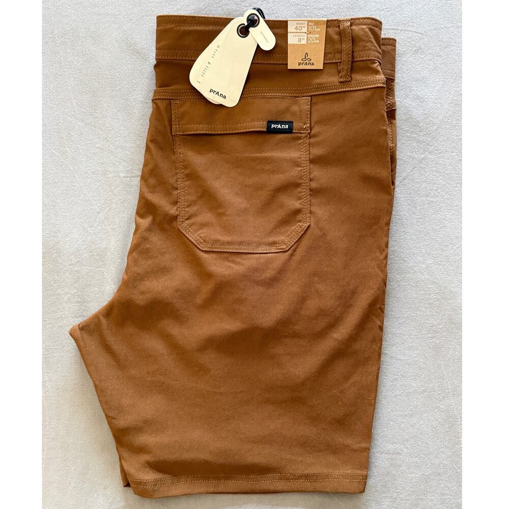 Mens PrAna Stretch Zion Short II w/ Belt Size 40" 8" -Sepia / Rust NWT *Also 38"